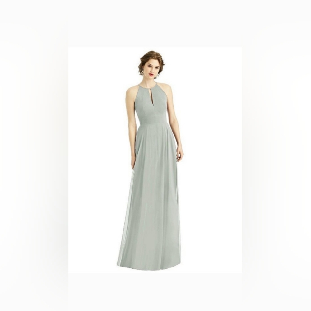 AFTER SIX 1502 Keyhole Halter Lux Chiffon Maxi Dress